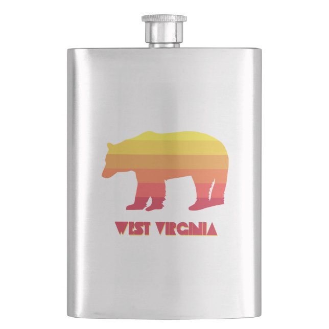 West Virginia Bear Hip Flask (Front)