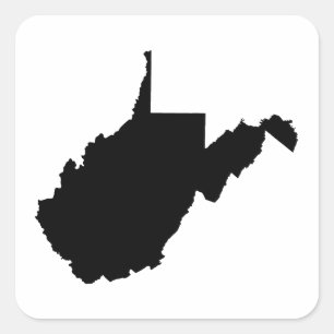 West Virginia Black and White Square Sticker