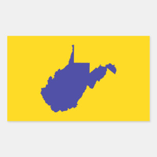 West Virginia Blue and Gold Rectangular Sticker