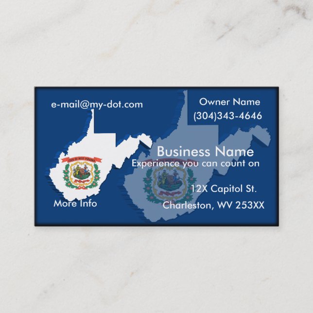 West Virginia Business Card (Front)