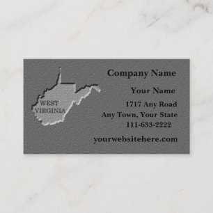 West Virginia Business card carved stone look