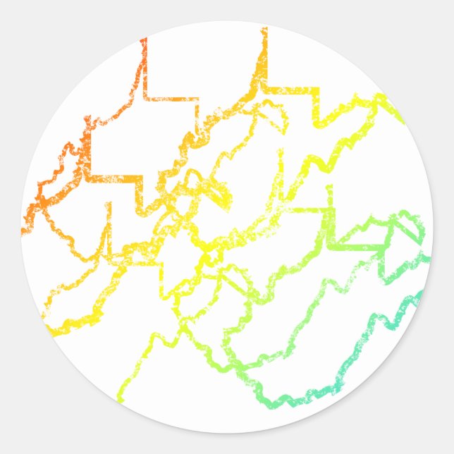 west virginia chill blur classic round sticker (Front)
