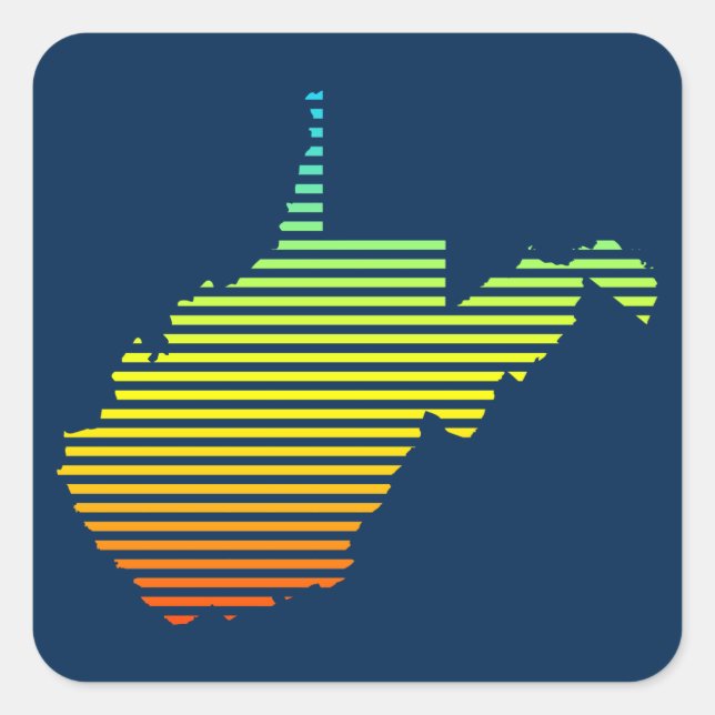 west virginia chill fade square sticker (Front)