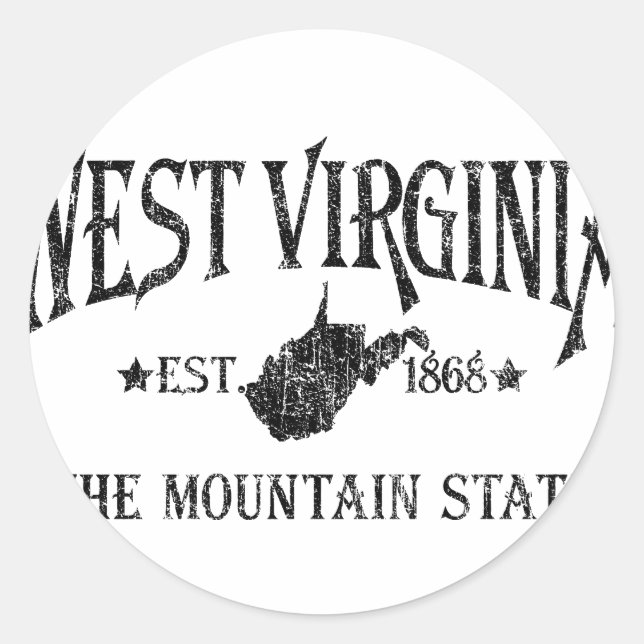 West Virginia Classic Round Sticker (Front)