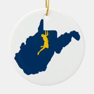 West Virginia Climbing Ceramic Ornament