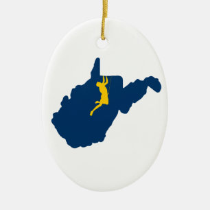 West Virginia Climbing Ceramic Ornament