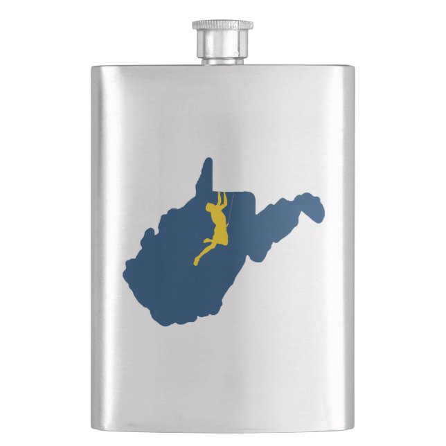 West Virginia Climbing Hip Flask (Front)