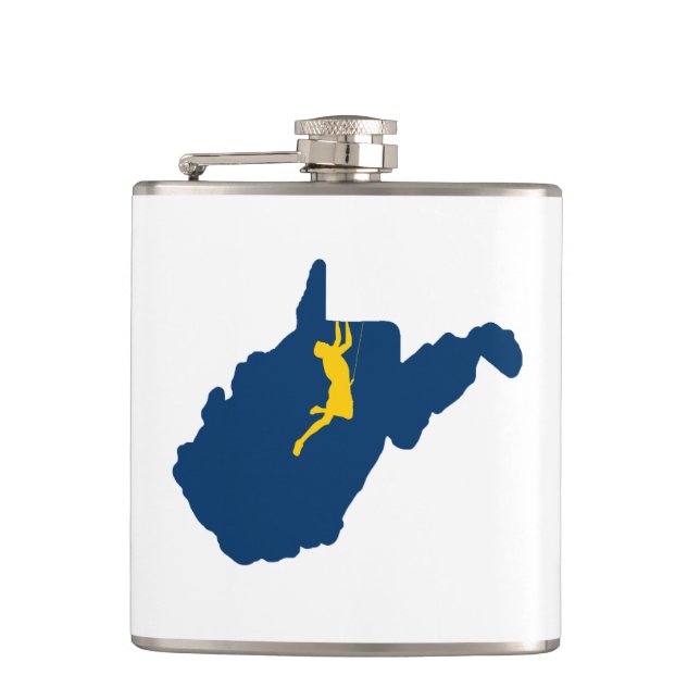 West Virginia Climbing Hip Flask (Front)