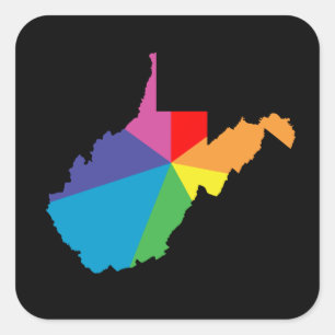 west virginia colour burst square sticker