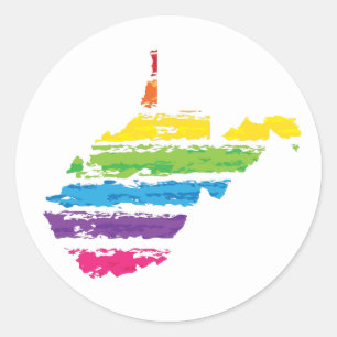 west virginia colour strokes classic round sticker