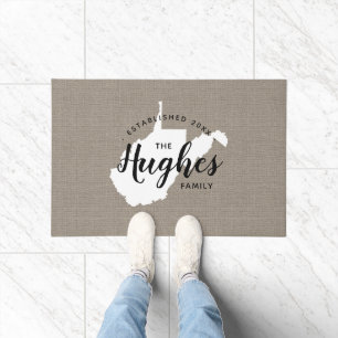 West Virginia Family Monogram State Doormat