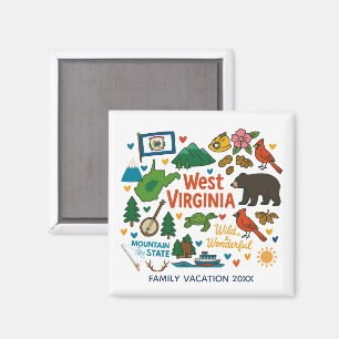 West Virginia Family Trip Keepsake Personalised Magnet