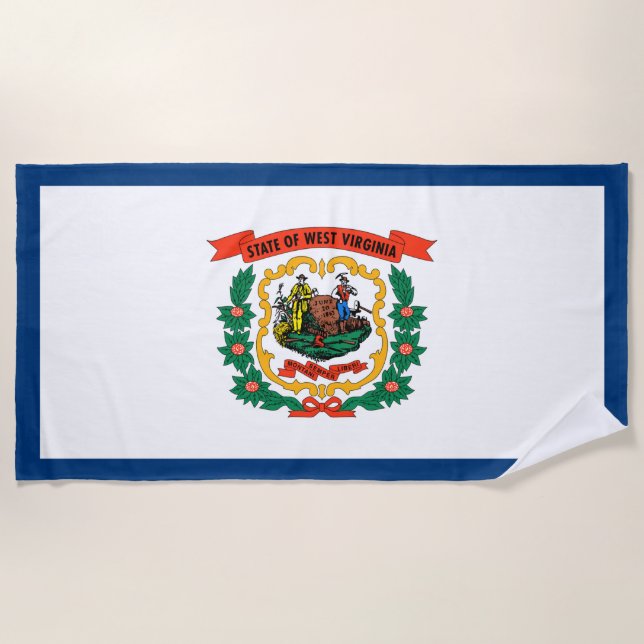 West Virginia flag Beach Towel (Front)