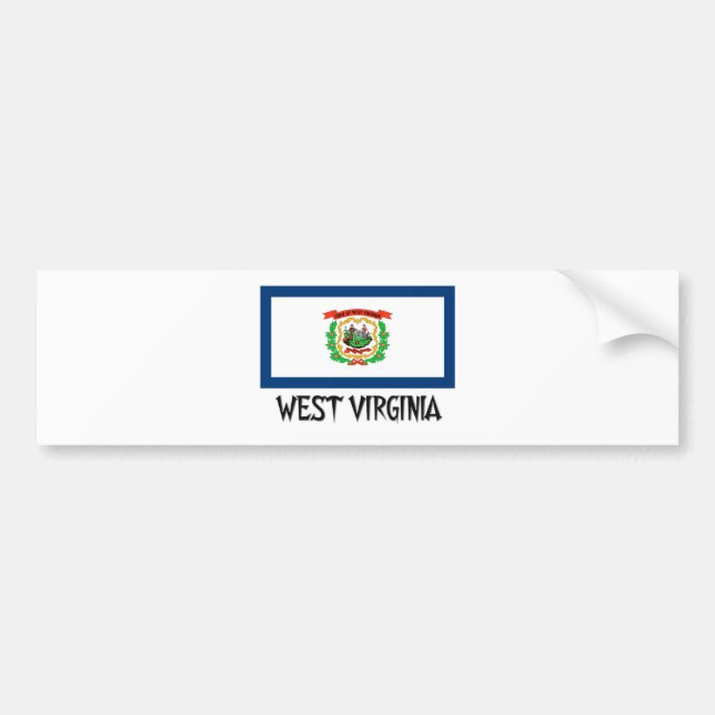 West Virginia Flag Bumper Sticker (Front)