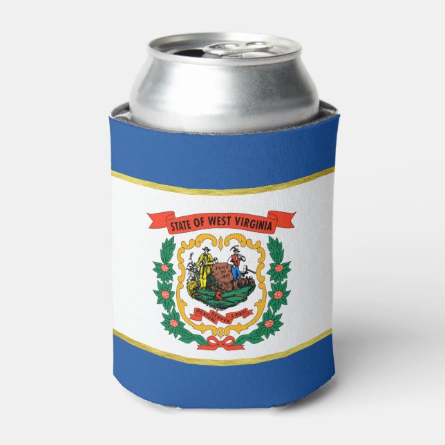 West Virginia flag Can Cooler (Can Front)