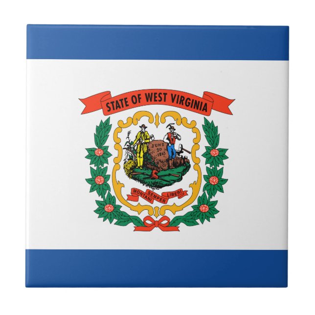 West Virginia flag Ceramic Tile (Front)