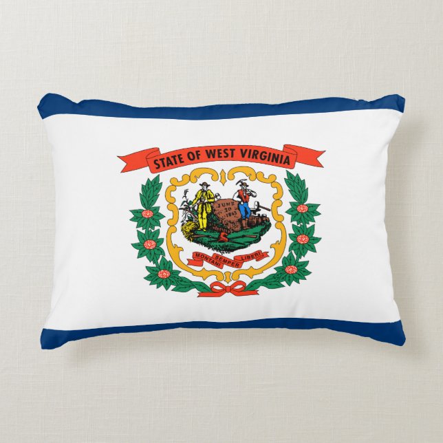 West Virginia Flag Decorative Cushion (Front)