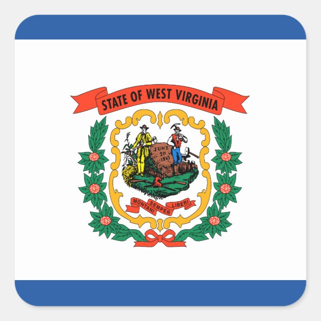 West Virginia flag Square Sticker (Front)