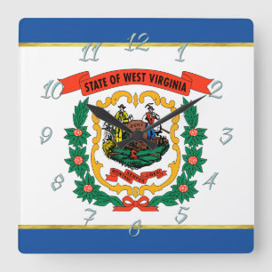 West Virginia flag Square Wall Clock