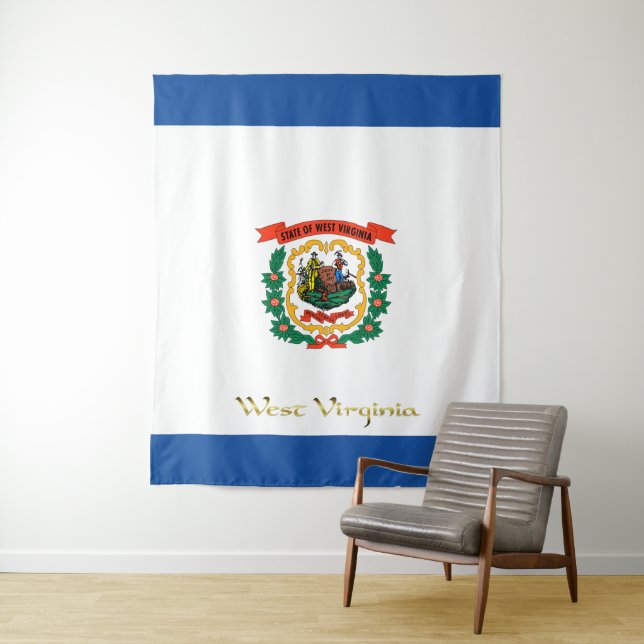 West Virginia flag Tapestry (In Situ)
