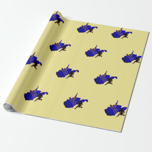 West Virginia Football Blue n Gold Pride Wrapping Paper