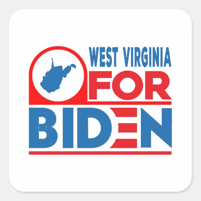 WEST VIRGINIA For Biden Square Sticker (Front)