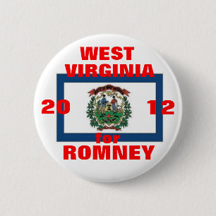 West Virginia for Romney 2012 6 Cm Round Badge