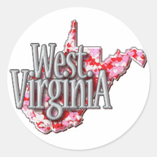 West Virginia Full of Hearts Stickers
