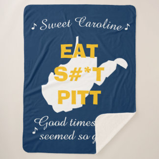 West Virginia Funny Sherpa Blanket Blue