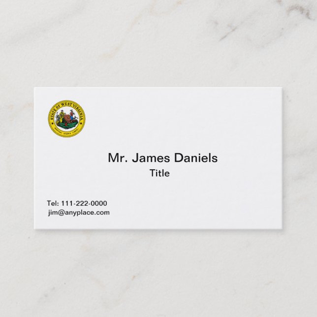 West Virginia Great Seal Business Card Templates (Front)
