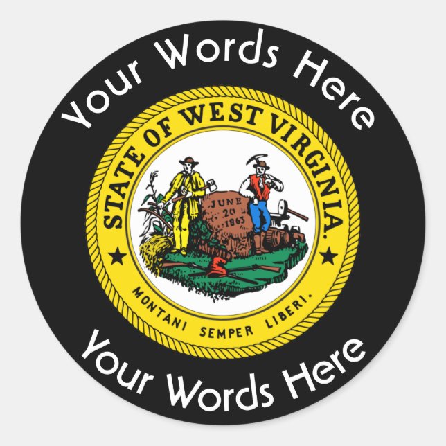 West Virginia Great Seal Custom Sticker (Front)