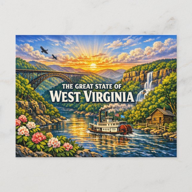 West Virginia Greetings Postcard  (Front)