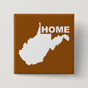 West Virginia Home Away From State Button Badge