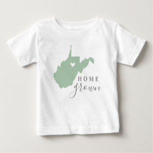 West Virginia Home Grown   Editable Colours State Baby T-Shirt