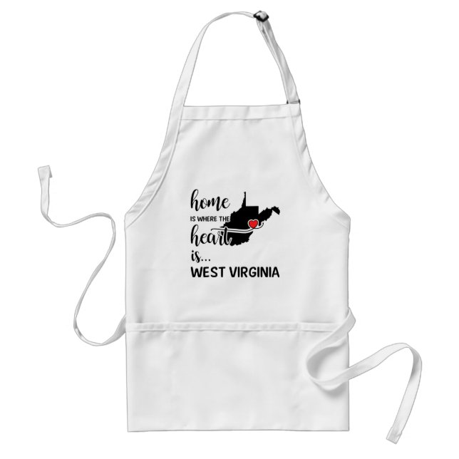 West Virginia home is where the heart is Standard Apron (Front)