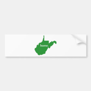 West Virginia home silhouette state map Bumper Sticker