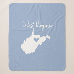 West Virginia home state map love heart Sherpa Blanket