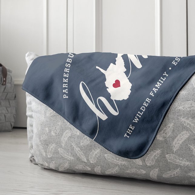 West Virginia Home State Personalised Sherpa Blanket (Creator Uploaded)