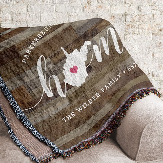 West Virginia Home State Personalized Wood Look Throw Blanket (Creator Uploaded)