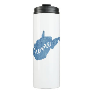 West Virginia Home Wood Grain Thermal Tumbler