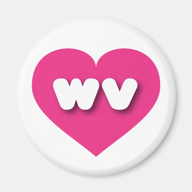 West Virginia hot pink heart - I love wv Magnet (Front)