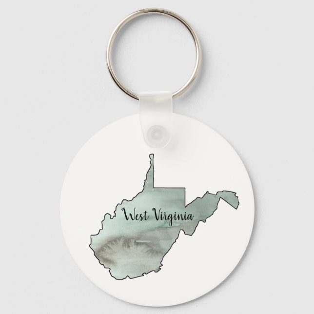 West Virginia Illustration Painting Key Ring (Front)