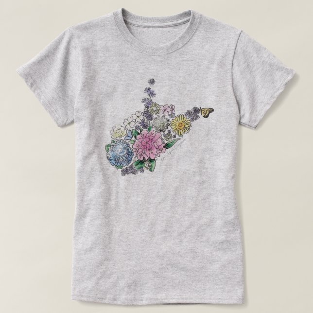 West Virginia in Bloom T-Shirt (Design Front)