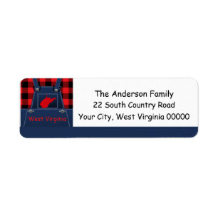 West Virginia Jeans Buffalo Plaid Return Address Label