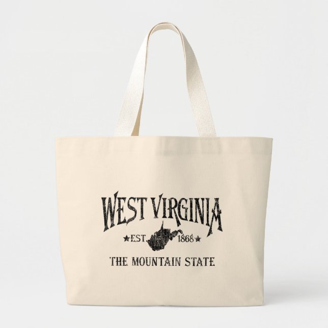 West Virginia Large Tote Bag (Front)