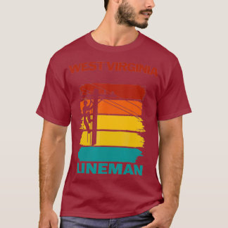 West Virginia Lineman Sunset Electrician T-Shirt