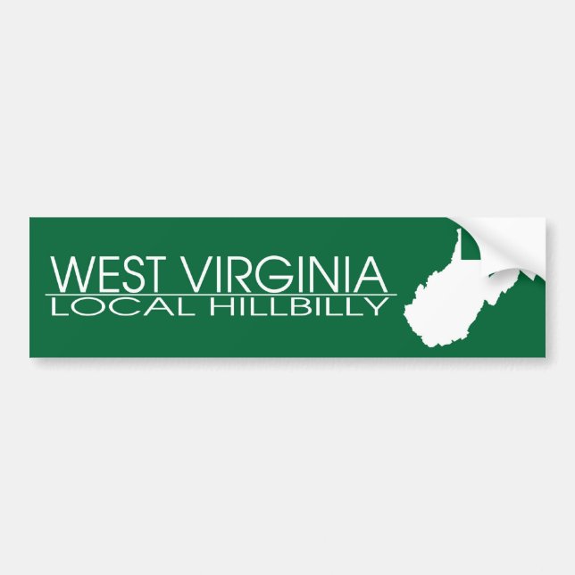 West Virginia Local Hillbilly, Marshall Colours Bumper Sticker (Front)