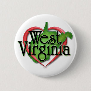 West Virginia Love Hug 6 Cm Round Badge