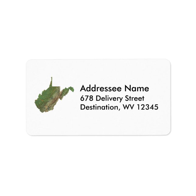 West Virginia Map Address Label (Front)