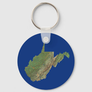 West Virginia Map Keychain